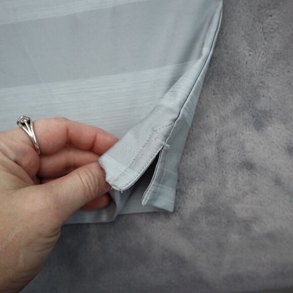 Under Armour Shirt Mens L Gray Stripe Chest Button Short Sleeve Collared Top - Picture 12 of 16